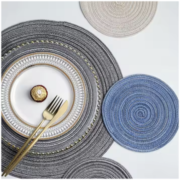 TABLEMATS/PLACEMATS - JUTE SILVER (SET OF 4)