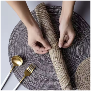 TABLEMATS/PLACEMATS - JUTE SILVER (SET OF 4)