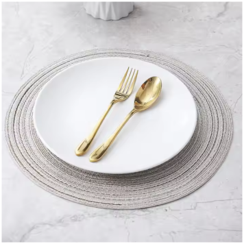 TABLEMATS/PLACEMATS - JUTE SILVER (SET OF 4)