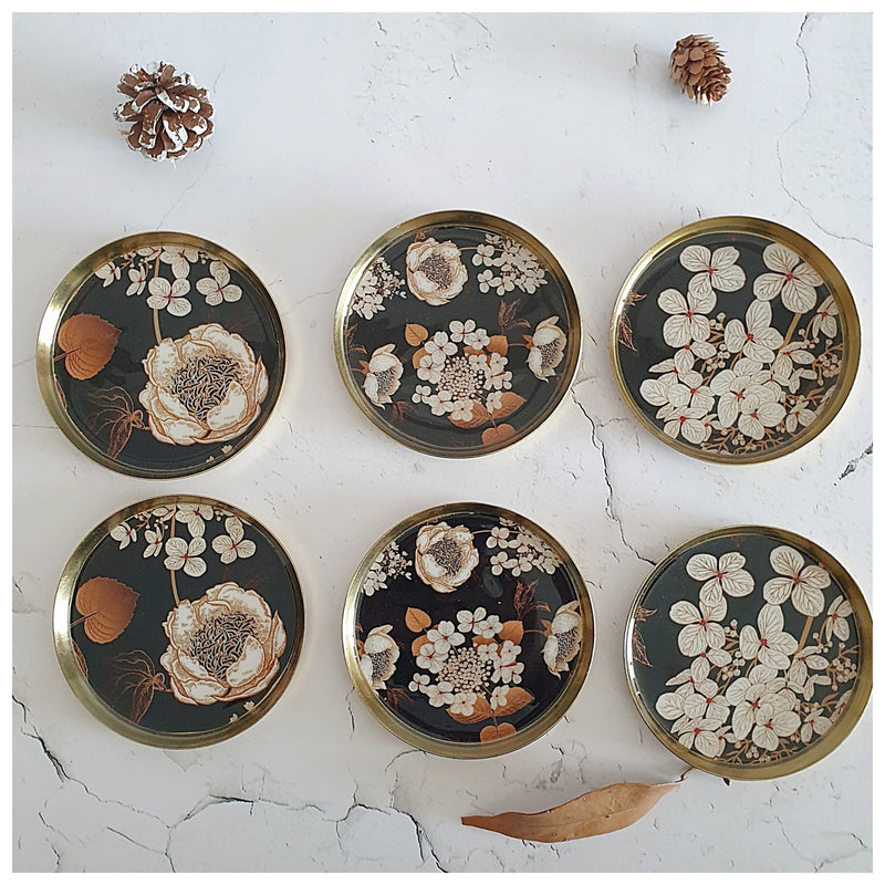 COASTERS, METAL (Set Of 6) - GOLD DUST