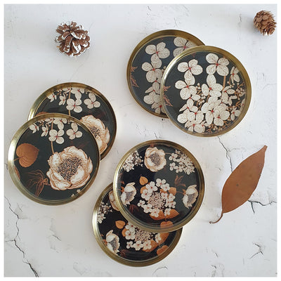 COASTERS, METAL (Set Of 6) - GOLD DUST