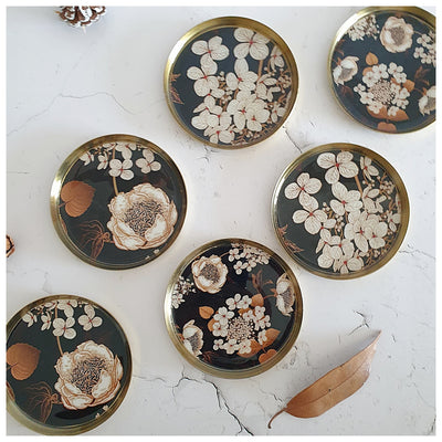 COASTERS, METAL (Set Of 6) - GOLD DUST
