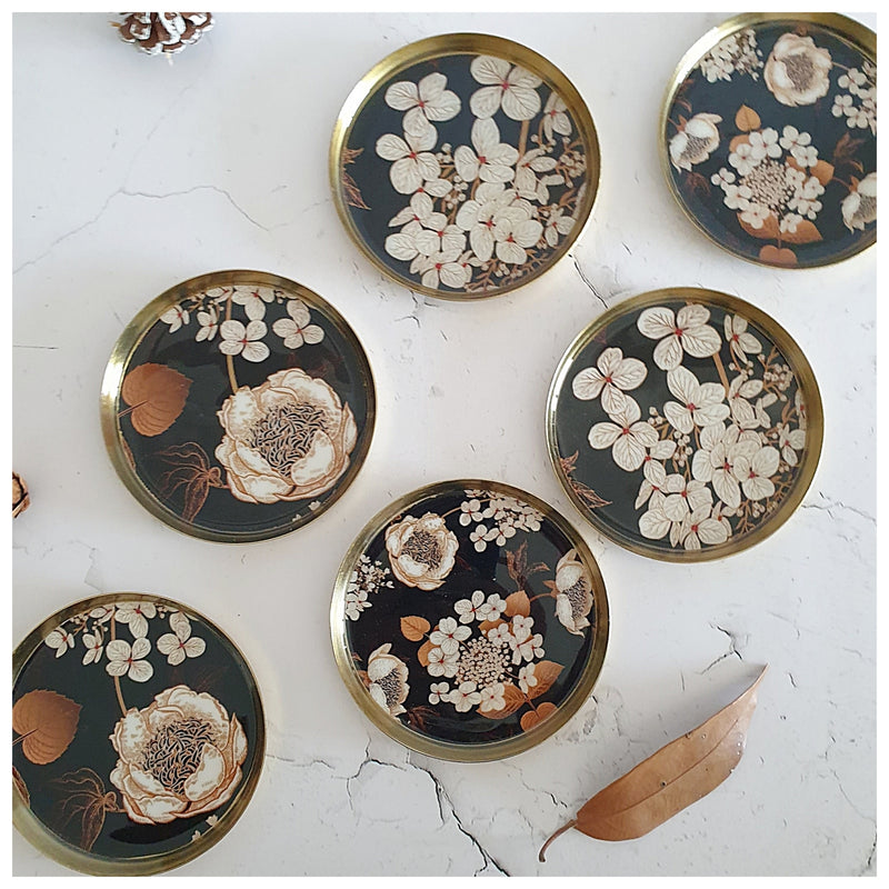 COASTERS, METAL (Set Of 6) - GOLD DUST