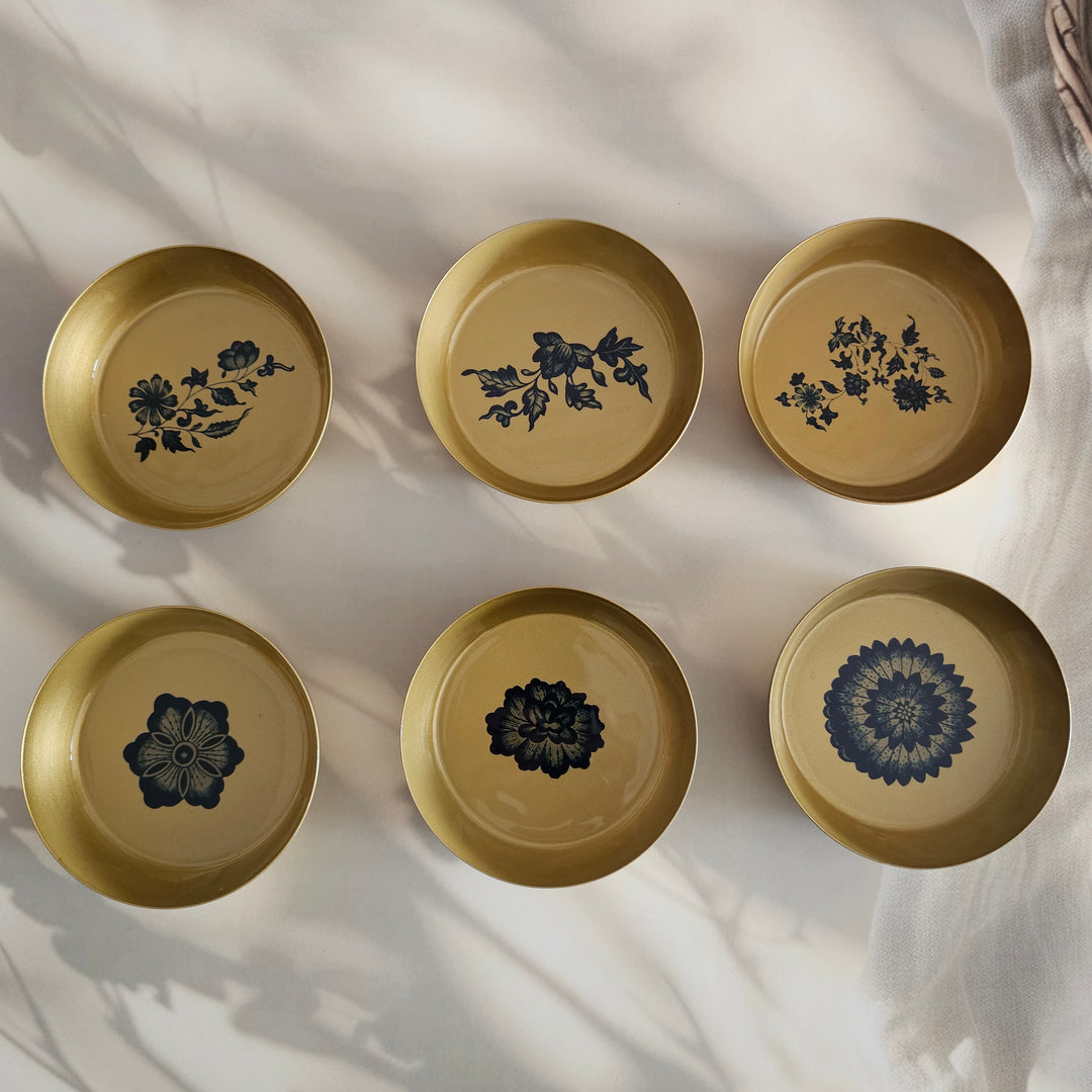 Metal Coaster (Deep) S6 - Gift Set - Mughal Indigo