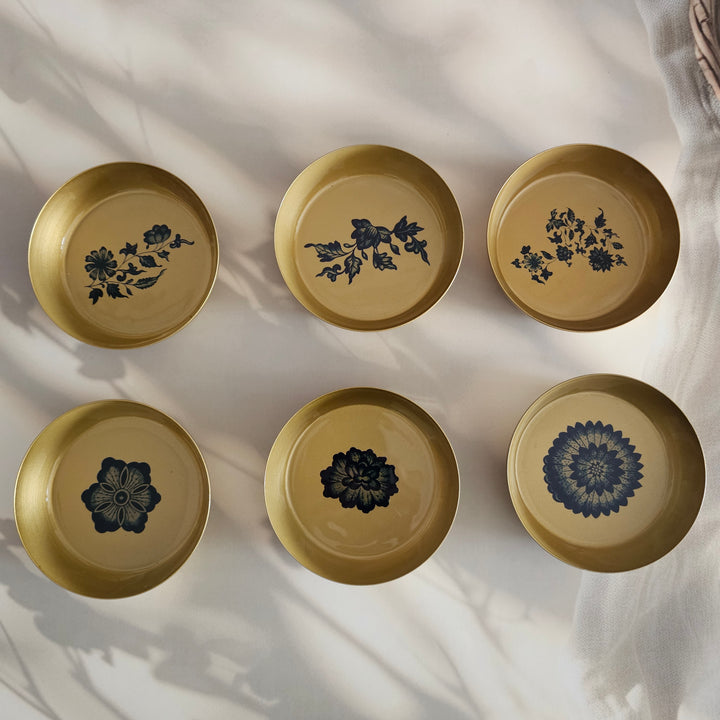 Metal Coaster (Deep) S6 - Gift Set - Mughal Indigo