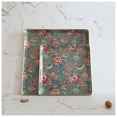 Metal Platter & Tray (Square, Set of 2) - Earthy Meadow