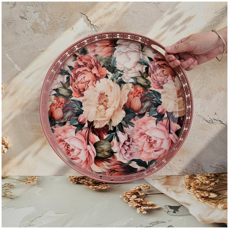 Serving Tray - Round - Laser Cut Metal - Set of 2 - Britain