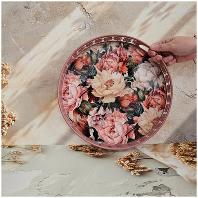 Serving Tray - Round - Laser Cut Metal - Set of 2 - Britain