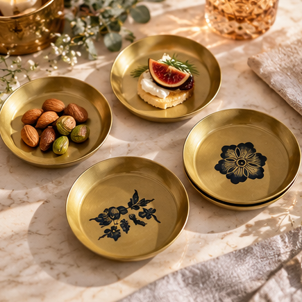 Metal Coaster (Deep) S6 - Gift Set - Mughal Indigo