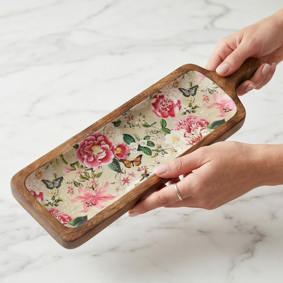PADDLE SHAPED PLATTER - ALICE IN WONDERLAND (BEIGE)
