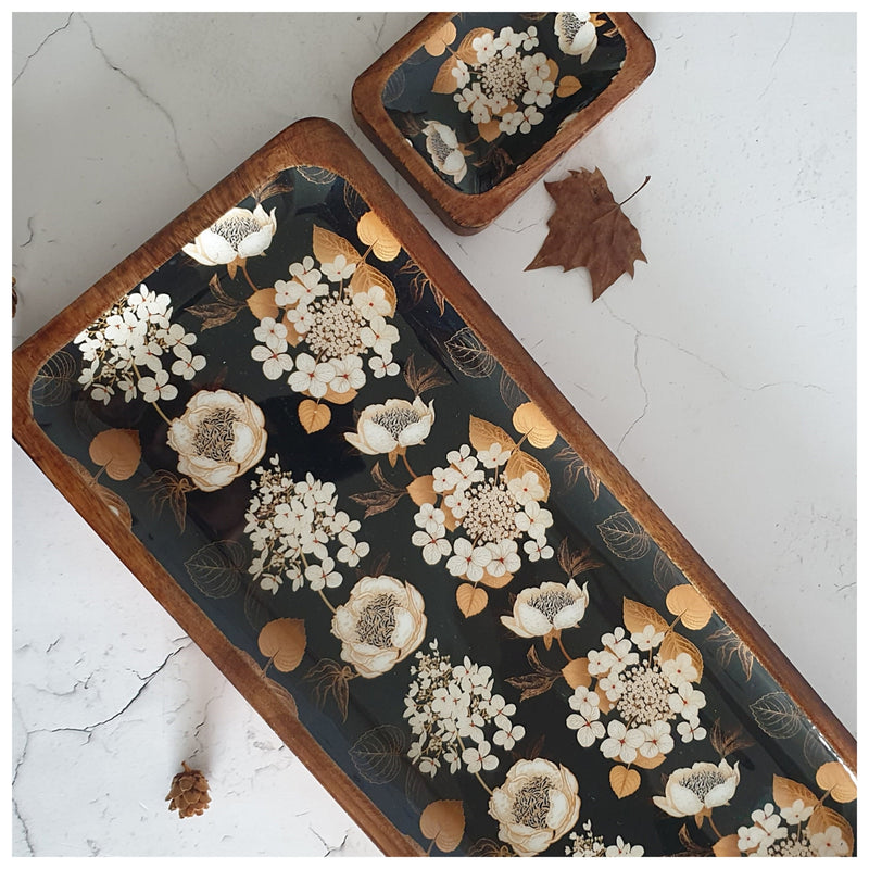 RECTANGLE PLATTER WITH BOWL - GOLD DUST