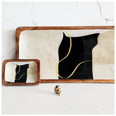 RECTANGLE PLATTER WITH BOWL - WABI SABI