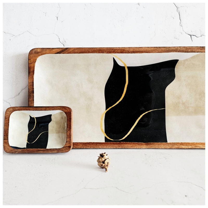 RECTANGLE PLATTER WITH BOWL - WABI SABI