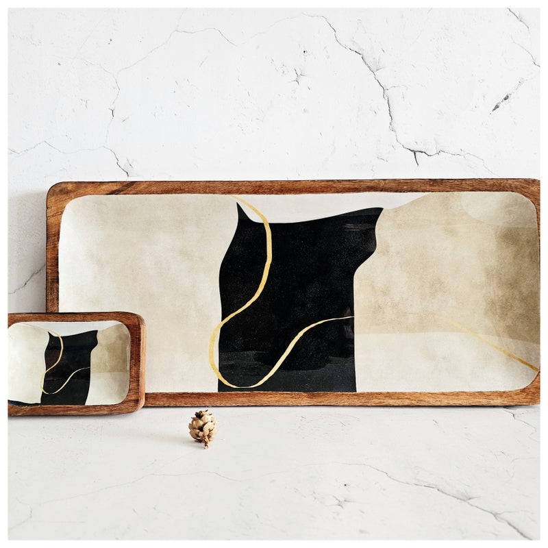 RECTANGLE PLATTER WITH BOWL - WABI SABI