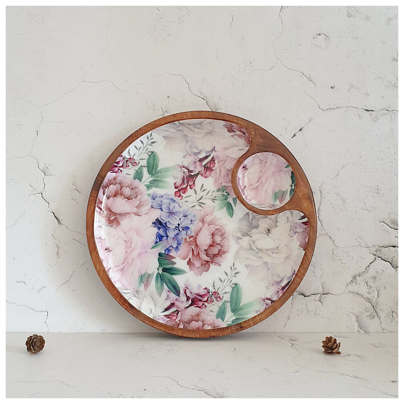 Chip & Dip Platter - Side Bowl - Fuschia