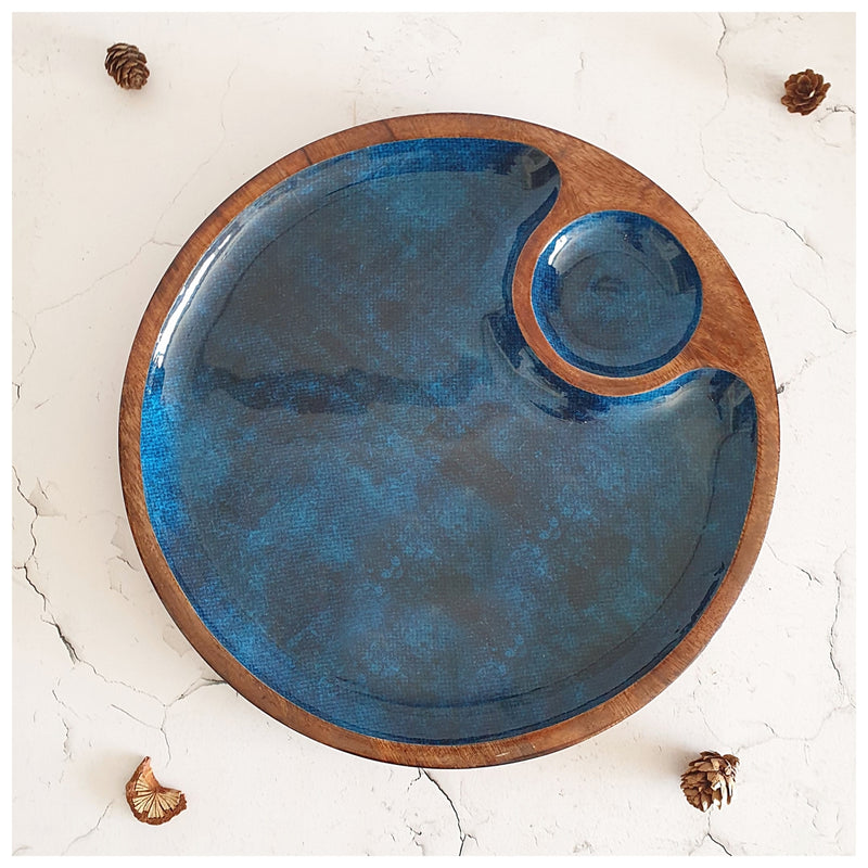 Chip & Dip Platter - Side Bowl - Royal Blue