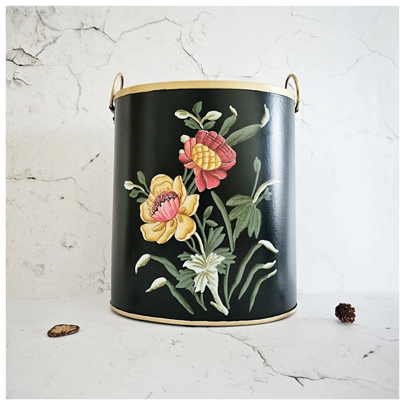 HAND PAINTED - PAPER BIN - MIDNIGHT BLACK