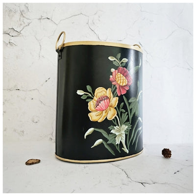 HAND PAINTED - PAPER BIN - MIDNIGHT BLACK