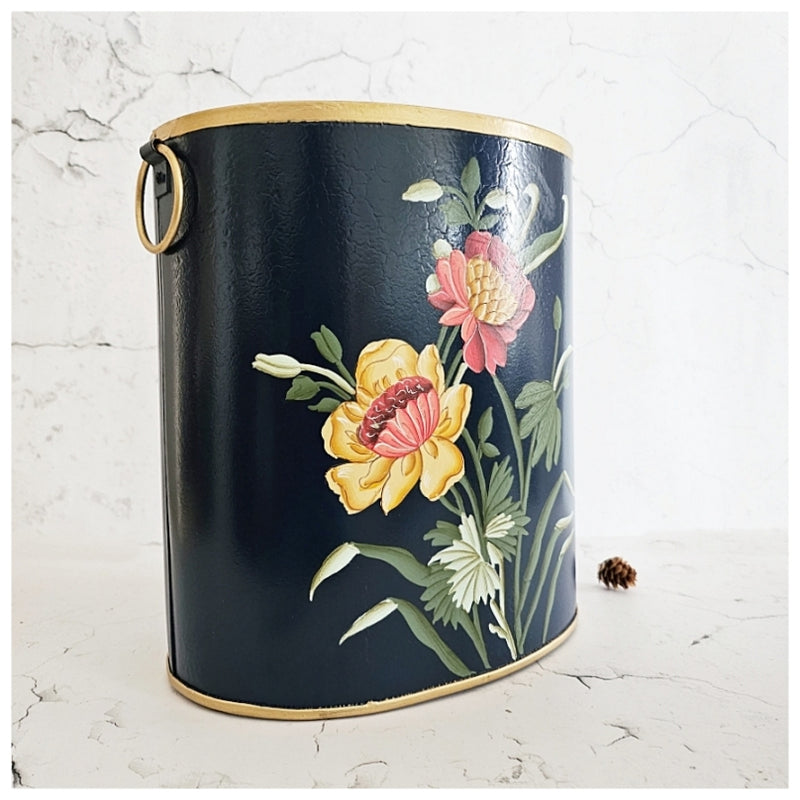 HAND PAINTED - PAPER BIN - MIDNIGHT BLUE