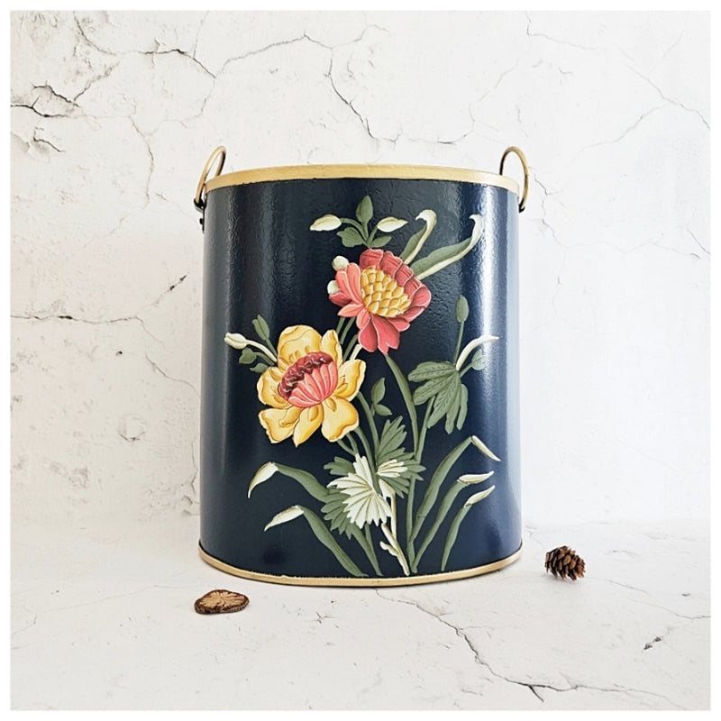 HAND PAINTED - PAPER BIN - MIDNIGHT BLUE