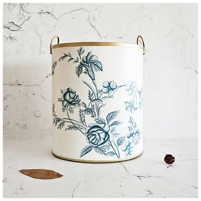HAND PAINTED - PAPER BIN - WHITE SUMMER