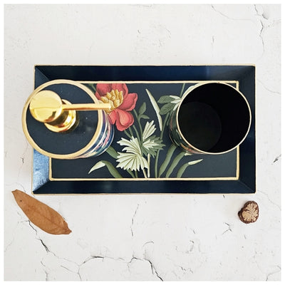 Hand Painted - Bath Accessories (Set of 3) - Midnight Blue