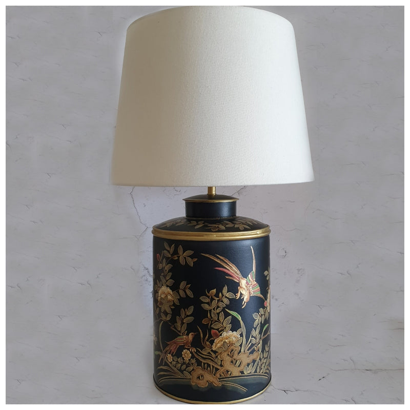 HAND PAINTED - TABLE LAMP - ENGLISH VINTAGE GARDEN