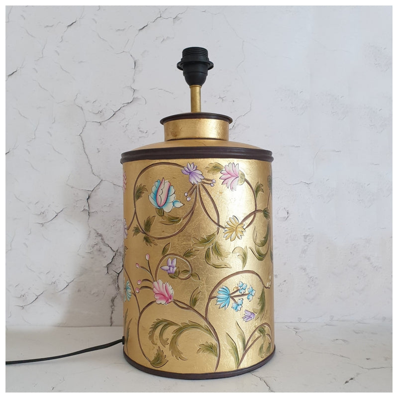 HAND PAINTED - TABLE LAMP - GOLDEN LEAF