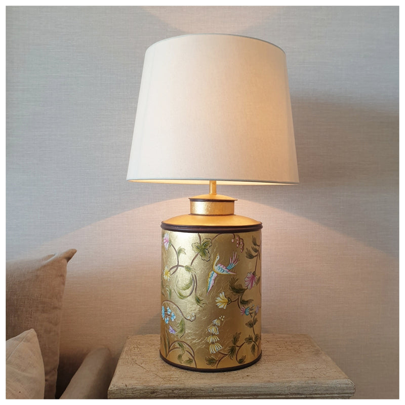 HAND PAINTED - TABLE LAMP - GOLDEN LEAF