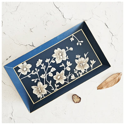 HAND PAINTED - PENCIL SHAPE TRAY - BLOOMING HIBISCUS