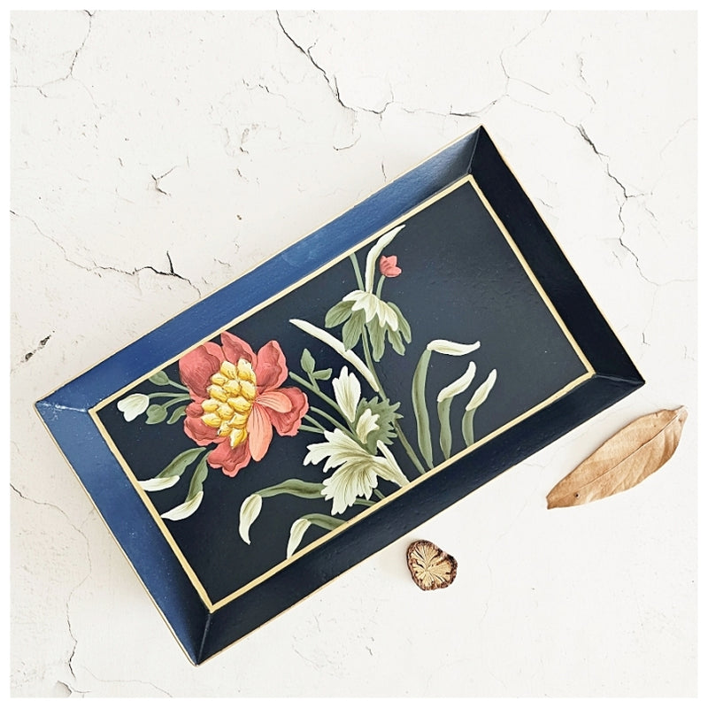 HAND PAINTED - PENCIL SHAPE TRAY - MIDNIGHT BLUE