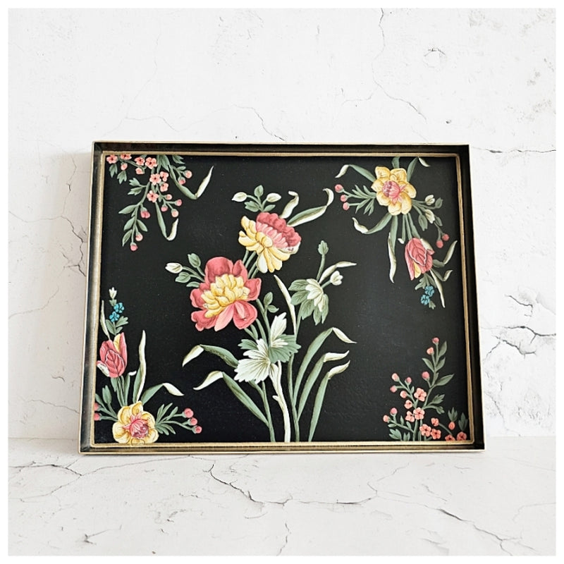 HAND PAINTED - SERVING TRAY RECTANGLE SLIM - MIDNIGHT BLACK