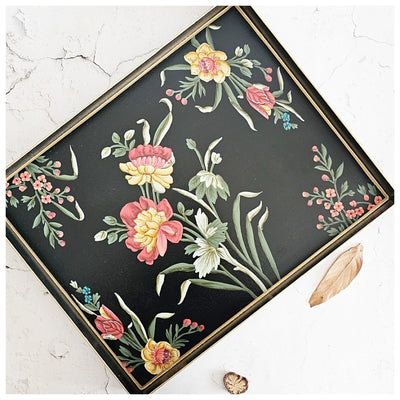 HAND PAINTED - SERVING TRAY RECTANGLE SLIM - MIDNIGHT BLACK