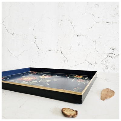 HAND PAINTED - SERVING TRAY RECTANGLE SLIM - MIDNIGHT BLUE