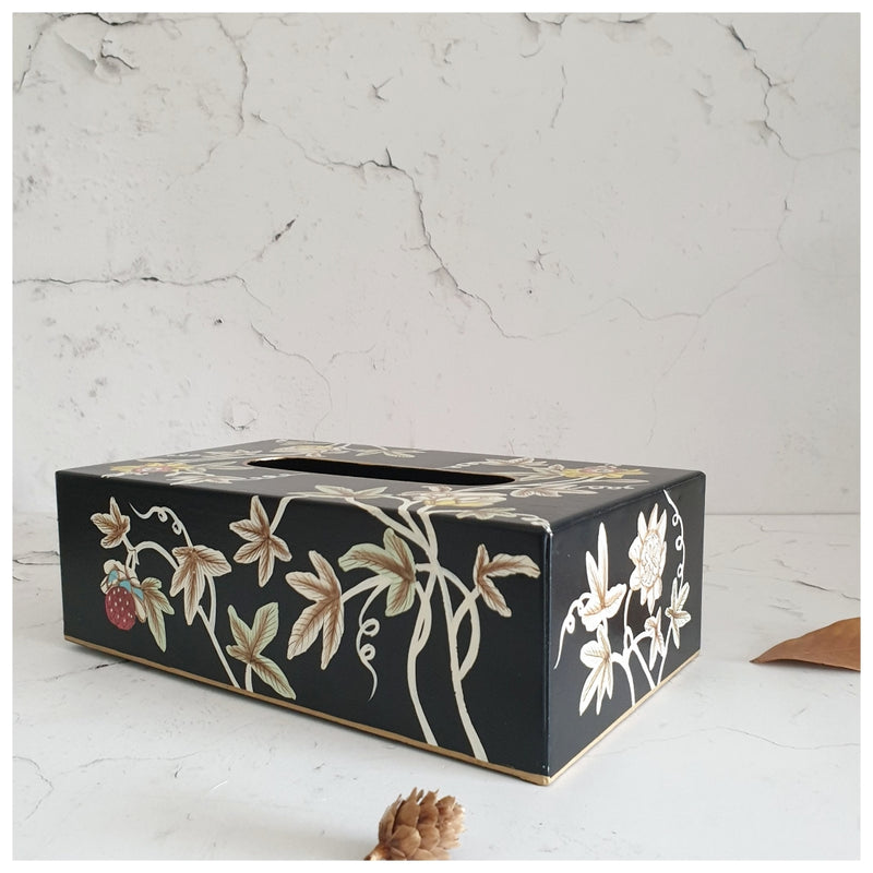 HAND PAINTED - TISSUE BOX - MID SUMMER NIGHT