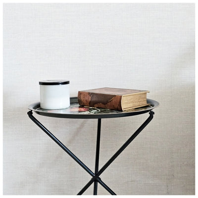 HAND PAINTED - TRIPOD STAND TABLE TOP - MIDNIGHT BLACK