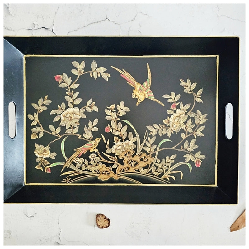 HAND PAINTED - SERVING TRAY RECTANGLE - ENGLISH VINTAGE