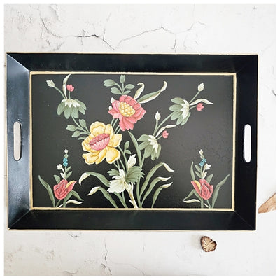 HAND PAINTED - SERVING TRAY RECTANGLE - MIDNIGHT BLACK