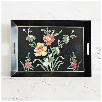 HAND PAINTED - SERVING TRAY RECTANGLE - MIDNIGHT BLACK