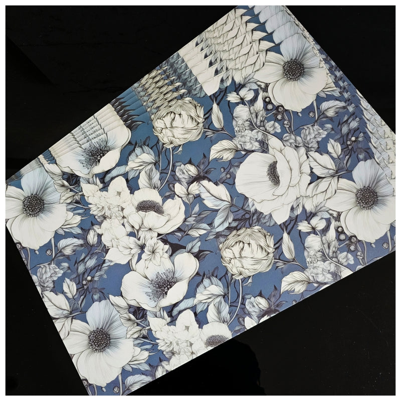 WIPE CLEAN TABLEMATS/PLACEMATS - BLUE HIBISCUS