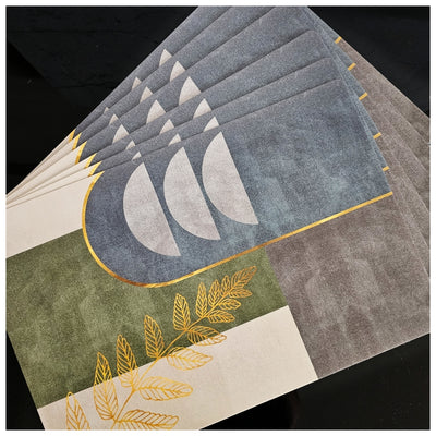 WIPE CLEAN TABLEMATS/PLACEMATS - ABSTRACT GOLDEN LEAF