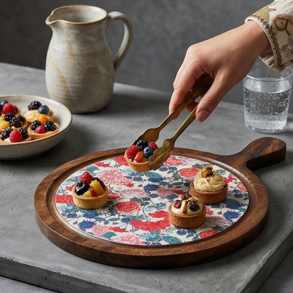Pizza Pan - Large - Pink Roses