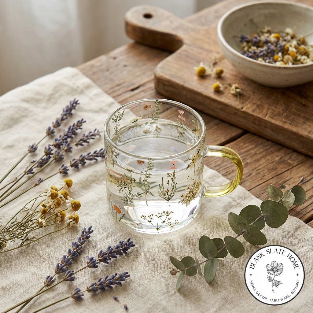 Glass Borosilicate - Tea Coffee Water Cup 90ml, Set of 2 - Floral Printed - Summer Floral