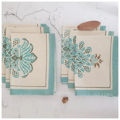 TABLEMATS - COTTON -  Minty (Set of 6)