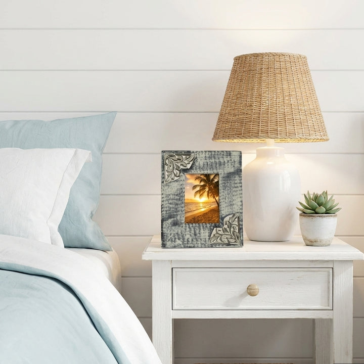 Photo Frame - Distress Green - Sides Carved