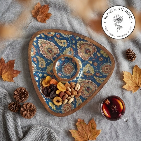 Triangle Dip Dish Platter - Blue Pop