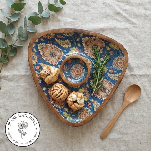 Triangle Dip Dish Platter - Blue Pop