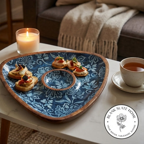 Triangle Dip Dish Platter - Ink Ivy