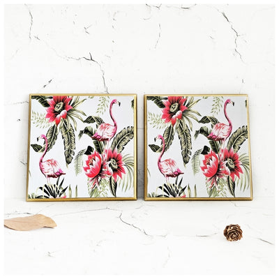 TRIVETS - SQUARE (Set of 2) - FLAMINGO