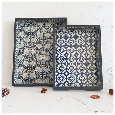 Serving Tray - Rectangle  - Set of 2 - Berlin Blue
